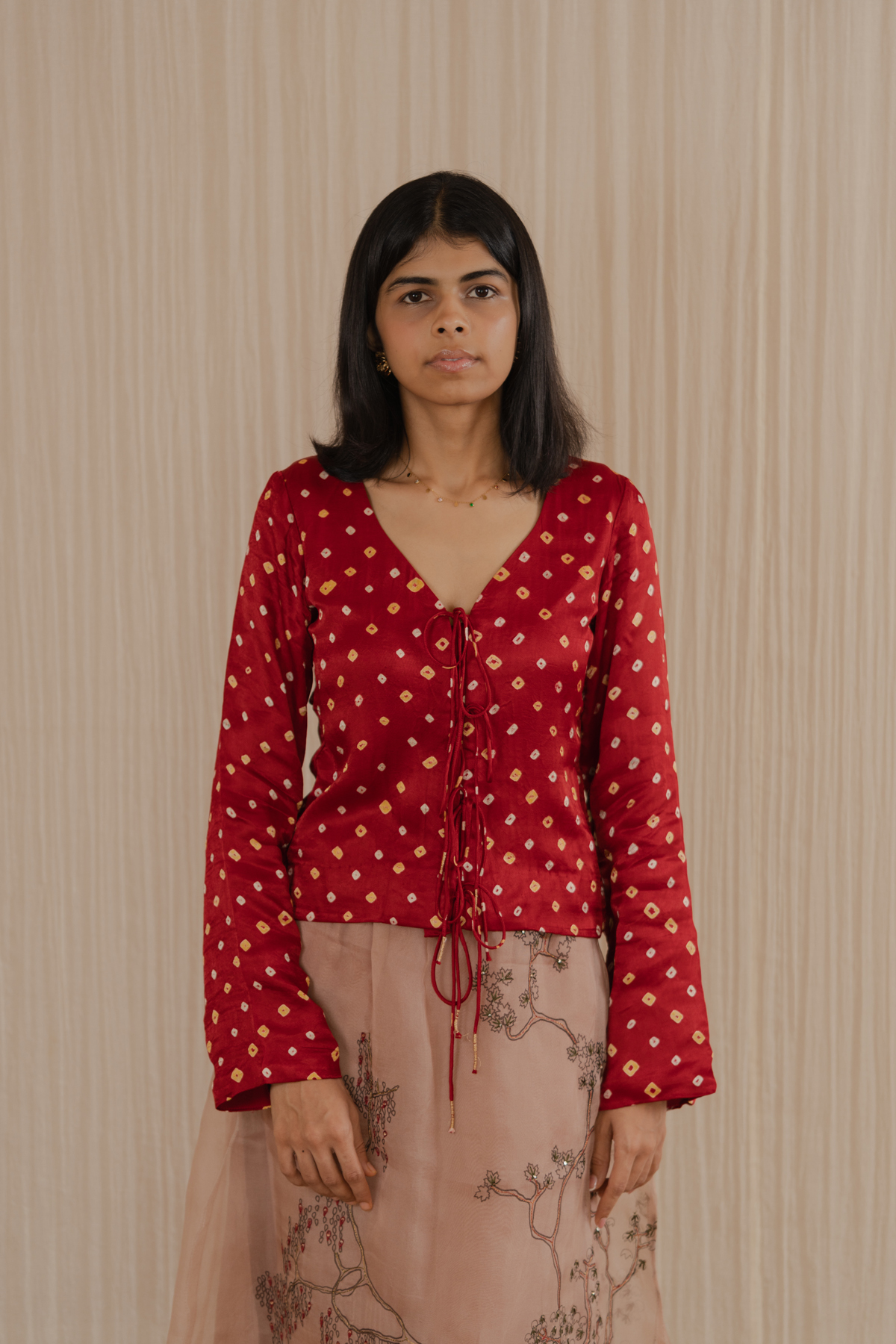 GARIMA BHADRA Red Bandhej Top - Image 2